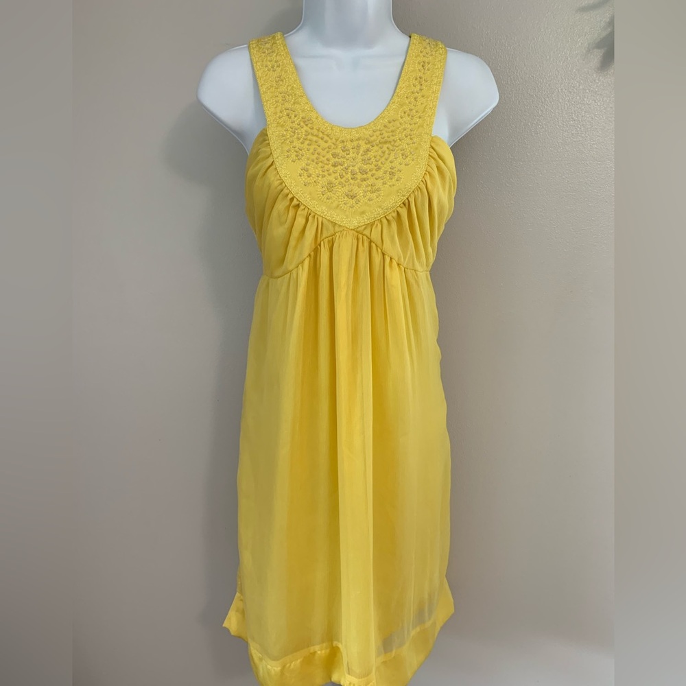 Lipsy Yellow Embellished Dress